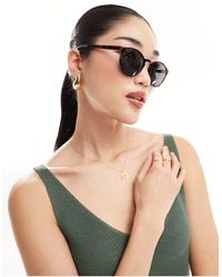 Weekday - Spy - occhiali da sole unisex rotondi marroni - Lyst