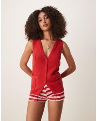 ASOS - Knitted V Neck Seam Detail Waistcoat - Lyst