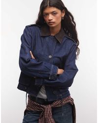 Gap - Denim Cropped Utility Jacket - Lyst