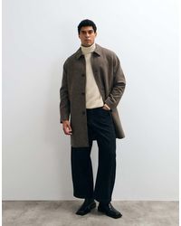 SELECTED - Wool Blend Check Coat - Lyst