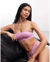 ASOS - Lola Lace Longline Crop Bandeau - Lyst