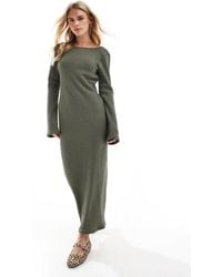 Vero Moda - Long Sleeve Textured Maxi Dress - Lyst