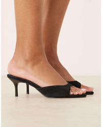 ASOS - Hush Premium Suede Mid Heeled Mules - Lyst