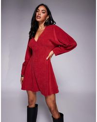 ASOS - Cocoon Sleeve Cord Mini Dress - Lyst