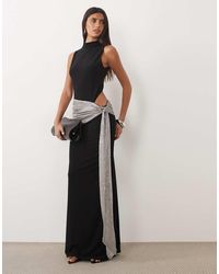 ASOS - Sculpting Maxi Dress With Sequin Drape Detail - Lyst