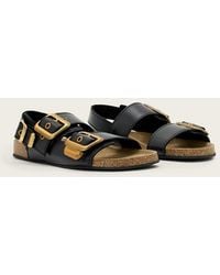 AllSaints - Staffa Buckle Detail Leather Sandals - Lyst