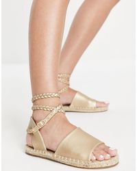 ASOS - – jelly – goldene espadrilles-sandalen mit kordelschnürung - Lyst