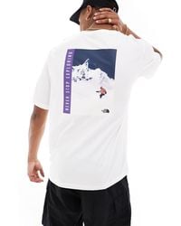 The North Face - Snowboard - t-shirt bianca con stampa rétro sulla schiena - Lyst