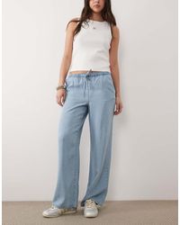 Jdy - Mira Mid Waist Wide Leg Pull On Jean - Lyst