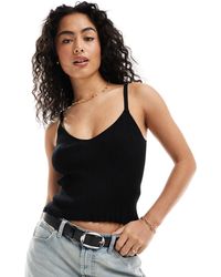 ASOS - Knitted Strappy V Neck Cami Top - Lyst