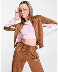 adidas originals sleek mesh tulle track jacket in pink