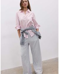 Stradivarius - Basic Gestreept Poplin Overhemd Met Zak - Lyst