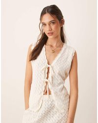 ASOS - Crochet Knit Tie Front Cardigan Co-ord - Lyst