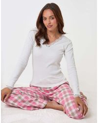 Threadbare - Cotton Top & Flannel Trousers Pyjama Set - Lyst