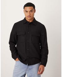 Mango - Camicia Giacca Comoda Nera - Lyst