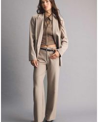 Stradivarius - Flowing Straight-leg Smart Trousers With Belt - Lyst