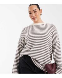 Collusion - Plus Fluffy Oversized Stripe Jumper - Lyst