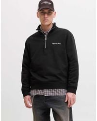 Jack & Jones - Relaxed Quarter Zip Sweatshirt - Lyst