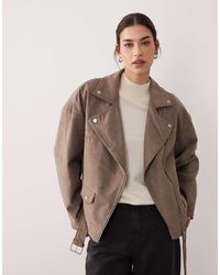JJXX - Faux Suede Biker Jacket - Lyst