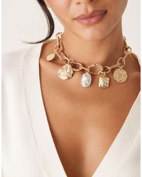 ASOS - Chunky Necklace With Large Charm Pendants - Lyst