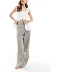 ASOS - – strukturierte hose mit schwarz-weißen streifen, geradem bein und elastischem bund - Lyst