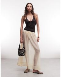 Monki - Low Rise Boho Sheer Maxi Skirt - Lyst