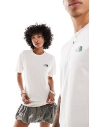 The North Face - Camiseta blanco hueso con logo pequeño simple dome - Lyst