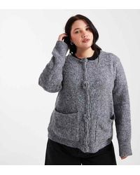 Vero Moda - Knitted Cardigan With Rose Applique Buttons - Lyst