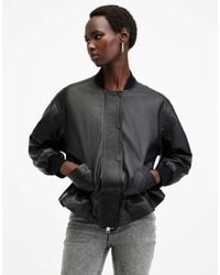 AllSaints - – sofi – bomberjacke aus leder - Lyst