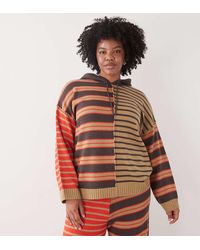 Collusion - Plus Knitted Spliced Stripe Hoodie Co-ord - Lyst