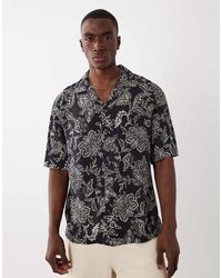 Mango - Camicia Nera Con Stampa Cachemire Rétro - Lyst