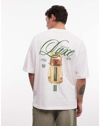 ASOS - Camiseta Blanca Extragrande Con Estampado Gráfico De Coche Y Texto "Luxe" - Lyst