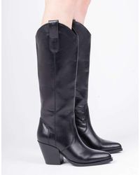 OFF THE HOOK - Austin Leather Pointed-Toe Knee-High Western Boots - Lyst