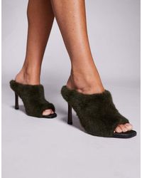 ASOS - Nessa Faux Fur High Heeled Mules - Lyst