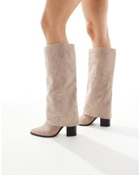 London Rebel - Elena Fold-over Knee Boots - Lyst