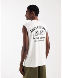 Deus Ex Machina - 100% Cotton Vest With Back Print Logo Motif - Lyst