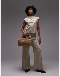 Mango - Tie Waist Wide Leg Polyamide Trouser Co-ord - Lyst