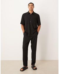 ASOS - Pantalones Negros De Corte Tapered De (Parte De Un Conjunto) - Lyst