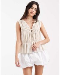 ASOS - Crinkle Tie Front Waistcoat - Lyst
