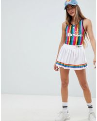 Ellesse Tennis Skirt With Rainbow Pleats - White