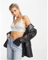 Urban Revivo - Sequin Cropped Cami Top - Lyst
