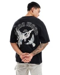 ADPT - Oversized T-shirt With Birds Back Print - Lyst