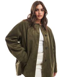 ASOS - Asos Design Curve Faux Suede Car Coat - Lyst