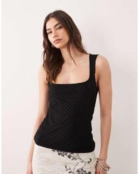 ASOS - Flocked Soft Square Cami Top - Lyst