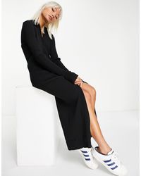 Weekday Riana Knitted Dress With Zip Through - Black