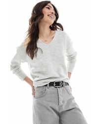 ONLY - Ruimvallende Trui Met V-Hals - Lyst