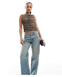 ASOS - Vaqueros De Pernera Ancha Holgada Con Lavado Azul Vintage De Asos Design Petite - Lyst