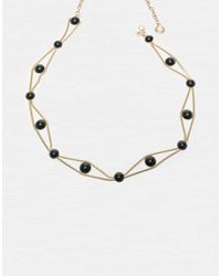 Stradivarius - Double-row Metal Belt With Round Stones - Lyst