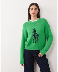 Polo Ralph Lauren - Large Icon Logo Cotton Knit Jumper - Lyst