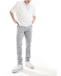 Jack & Jones - Pantalones Chinos Grises De Corte Slim De - Lyst